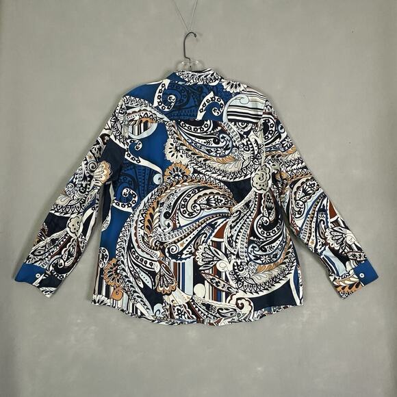 Chicos Sz 3 No-Iron Top Women Plus Sz 16 XL Work Wear Casual Comfortable Paisley - Picture 2 of 16